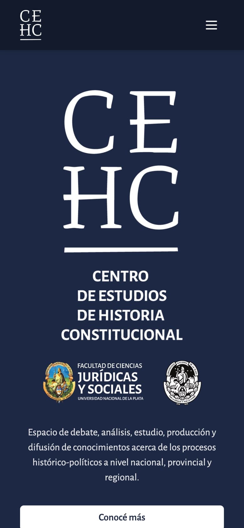 Inicio del portal del CEHC